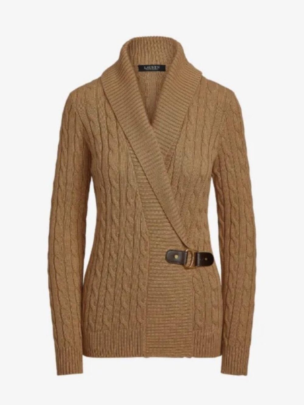 Ralph Lauren Cable Knit Belted Cardigan Sweater